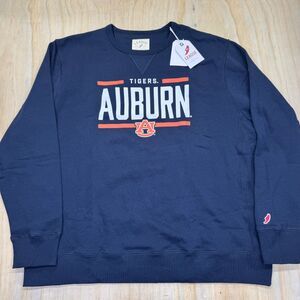 NEW Auburn Tigers League 91 Crewneck Sweatshirt Long Sleeve Blue 2XL SLIM